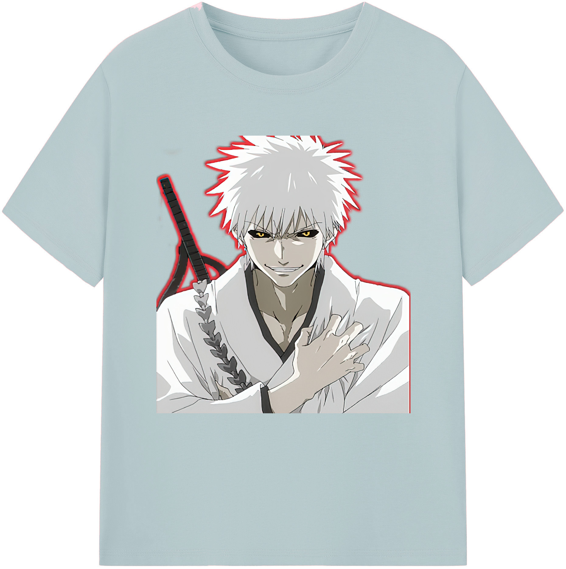 （画像用） ブリーチ 黒崎一護（くろさき いちご）BLEACH Kurosaki Ichigo 綿100％半袖Tシャツ（フロントプリント）
